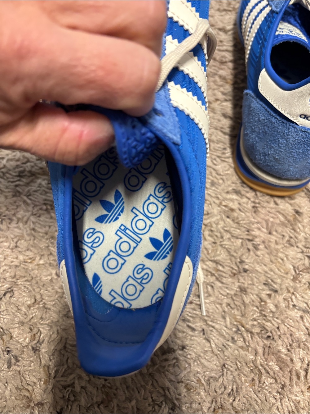 adidas women’s Blue and White Low-Top Running Sneakers - Picture 6 of 6
